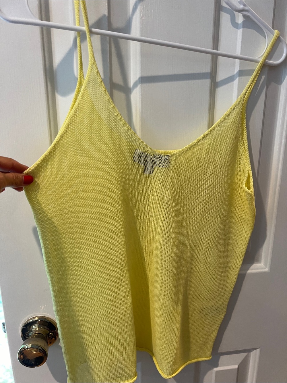Zara Cream Knit Spaghetti-Strap Camisole